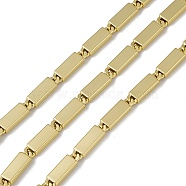 Brass Rectangle Link Chains, with Spool, Soldered, Long-Lasting Plated, Cadmium Free & Nickel Free & Lead Free, Real 18K Gold Plated, 17.5x5x3mm(CHC-P010-20G)