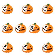 10Pcs Food Grade Eco-Friendly Silicone Beads, Chewing Beads For Teethers, DIY Nursing Necklaces Making, Pumpkin Jack-O'-Lantern, Orange, 29x29x7.5mm, Hole: 2mm(SIL-CA0001-56)