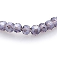 Pearl Luster Plated Glass Faceted Round Spacer Beads Strands, DarkSlate Blue, 3mm, Hole: 1mm, about 100pcs/strand, 11.5 inch(GLAA-A027-3mm-PL01)