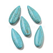 Synthetic Turquoise Beads, Dyed, Teardrop, Top Drilled, Turquoise, 24.5x10x5mm, Hole: 1mm(G-B070-26A)