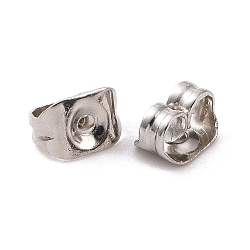 Stainless Steel Friction Ear Nuts, Stainless Steel Color, 5x3.5x2mm, Hole: 0.8mm(X-STAS-E019-1A)