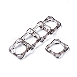 Transparent Acrylic Finger Rings, Square, Rosy Brown, US Size 7 1/2(17.7mm)(RJEW-T010-03A)