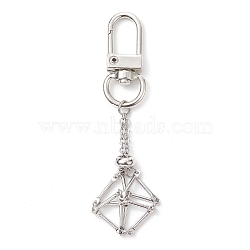 304 Stainless Steel Empty Stone Holder Chain Pouch Pendant Decorations, with Alloy Swivel Clasps, Stainless Steel Color, 81mm(HJEW-JM01887-02)