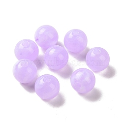 Two Tone Opaque Acrylic Beads, Round, Lilac, 9.7x9.1mm, Hole: 2.1mm, about 940pcs/500g(OACR-E015-09)