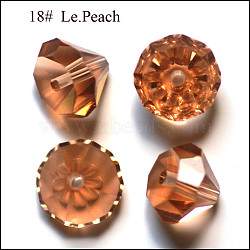 Imitation Austrian Crystal Beads, Grade AAA, Faceted, Diamond, PeachPuff, 6x4mm, Hole: 0.7~0.9mm(SWAR-F075-6mm-18)
