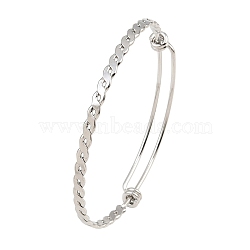 Tarnish Resistant Adjustable 304 Stainless Steel Expandable Bangle Making, Stainless Steel Color, 2-3/8 inch(60mm)(BJEW-G482-03P)