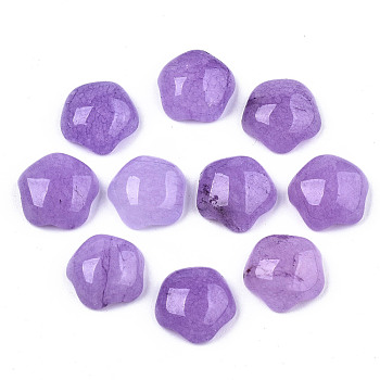 Natural White Jade Cabochons, Dyed, Medium Orchid, Star, 12x12x5.5mm