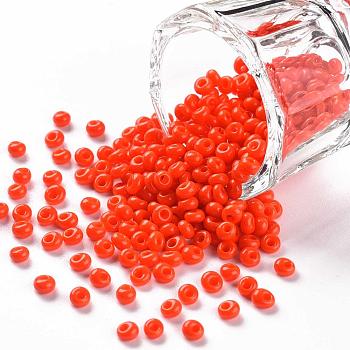 TOHO Short Magatama Beads, Japanese Seed Beads, (50) Opaque Sunset Orange, 3.5x3x2.5mm, Hole: 0.8mm, about 450g/bag