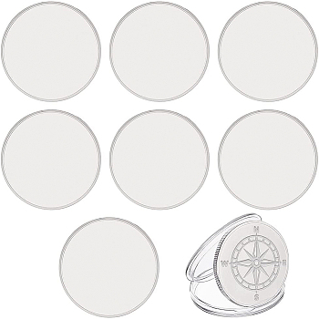 8Pcs Blank Iron Discs, with Plastic Box, Flat Round, for DIY Souvenir Medals, Commemorative Coin, Silver, 40x2.5mm
