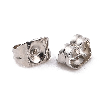 Stainless Steel Friction Ear Nuts, Stainless Steel Color, 5x3.5x2mm, Hole: 0.8mm