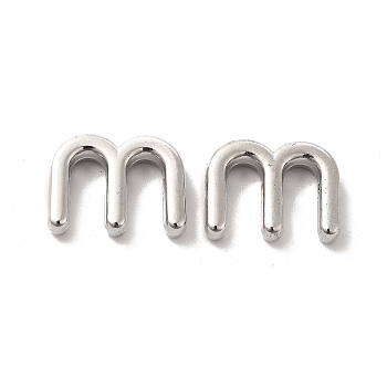 Alloy Beads, Long-Lasting Plated, Cadmium Free & Lead Free, Letter, Letter.M, 14x19x4.5mm, Hole: 2mm