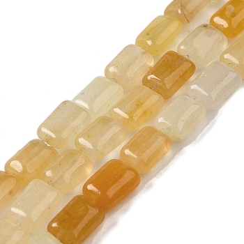 Natural Topaz Jade Beads Strands, Rectangle, 8~9x6.5~7x4mm, Hole: 0.8mm, about 45pcs/strand, 15.16 inch(38.5cm)