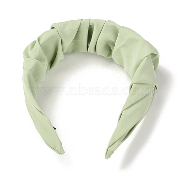 Plastic Hair Bands, with Cloth Cover, Green, 7~52mm, Inner Diameter: 132mm(MRMJ-P010-B01)
