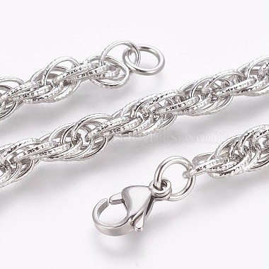 Bracelets avec chaîne de corde en 304 acier inoxydable(BJEW-P235-18P)-3