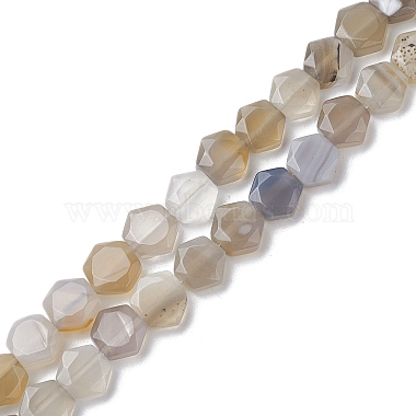 Hexagon Grey Agate Beads