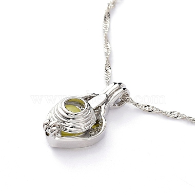 Ожерелья с подвесками в форме сердца из светящегося сплава(NJEW-F284-07B)-4