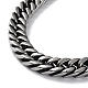 Ion Plating(IP) 304 Stainless Steel Cuban Link Chain Necklace(NJEW-P288-01C-AS)-2