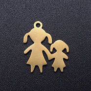 201 Stainless Steel Pendants, Blank Stamping Tag, Sister, Golden, 17x14x1mm, Hole: 1.5mm(STAS-Q201-JN329-2)