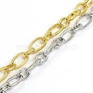 Fashionable 304 Stainless Steel Engraved Vine Mother-son Chain Bracelets, with Lobster Claw Clasps, Mixed Color, 8-5/8 inch(220mm), 7mm(STAS-A028-B101)