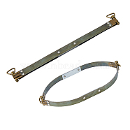 Iron Purse Internal Flex Frame with Loops, Rectangle, Antique Bronze, 25x1.5~2.6x0.5cm, Hole: 7.5x15mm(IFIN-WH0071-29C)