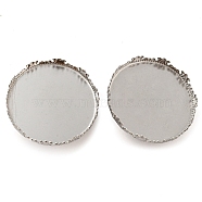304 Stainless Steel Brooch Base Settings, Flat Round, Stainless Steel Color, 31x4mm, Tray: 30.5mm(FIND-D035-02D-P)