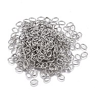 Tarnish Resistant 304 Stainless Steel Jump Rings, Open Jump Rings, Oval, Stainless Steel Color, 20 Gauge, 7.5x5.5x0.8mm, Inner Diameter: 3.7x5.7mm(STAS-F250-11P-O)