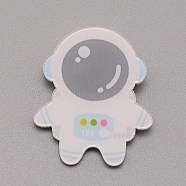 Astronaut Plastic Brooch for Backpack Clothes, White, 32x27x7mm, Pin: 0.7mm(JEWB-TAC0007-02)