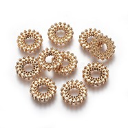 Alloy European Beads, Large Hole Beads, Donut, Light Gold, 13.5x3mm, Hole: 5mm(PALLOY-L232-01G-AAA)