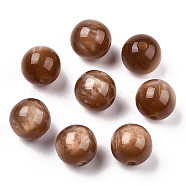 Resin Beads, Imitation Gemstone, Round, Camel, 12mm, Hole: 2mm(RESI-S377-15A-04)