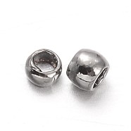 Rondelle Brass Crimp Beads, Gunmetal, 1.5mm, Hole: 0.5mm(KK-L134-33B-01)