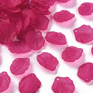 Transparent Frosted Acrylic Pendants, Petaline, Camellia, 19.5x16.5x4mm, Hole: 1.5mm(MACR-S371-01A-706)