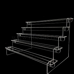 5-Layer Rectangle Acrylic Minifigures Organizer Display Risers, Assembled Action Figures/Doll Holder, Clear, Finish Product: 25.5x20x25cm(ODIS-WH0038-38C)