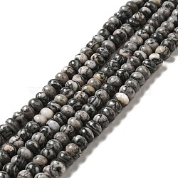 Natural Map Stone Beads Strands, Rondelle, 8x5mm, Hole: 0.7mm, about 70pcs/strand, 14.76~14.96 inch(37.5~38cm)(G-D481-18)