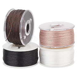 Elite 4 Rolls 4 Colors Special Coated Polyester Beading Threads for Seed Beads, Mixed Color, 0.1mm, about 50 yards/roll, 1 roll/color(OCOR-PH0002-65)