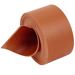 2M Flat Double Face Lychee Pattern Imitation Leather Band, Chocolate, 37.5x1.8mm, about 2.19 Yards(2m)/Roll(LC-WH0010-01B-04)