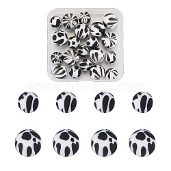 20Pcs 2 Colors Silicone Beads, Round, White, 10pcs/style(SIL-TA0001-07A)