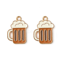 Alloy Enamel Pendants, Beer, Colorful, Light Gold, 19.5x13.5x1.5mm, Hole: 1.5mm(CD-TAC0001-26KCG)