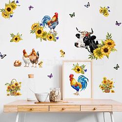 Translucent PVC Self Adhesive Wall Stickers, Waterproof Building Decals for Home Living Room Bedroom Wall Decoration, Chook, 960x300mm, 2 sheets/set(STIC-WH0015-162)