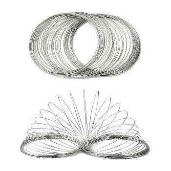 Carbon Steel Memory Wire, for Collar Necklace Making, Necklace Wire, Platinum, 18 Gauge, 1mm, about 400 circles/1000g