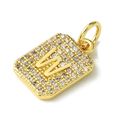 Rack Plating Brass Micro Pave Clear Cubic Zirconia Charms(KK-G501-01W-G)-2