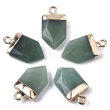 Light Gold Arrow Green Aventurine Pendants