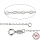 Rhodium Plated 925 Sterling Silver Cable Chains Necklace for Women(STER-I021-05P)-1