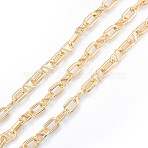 Alloy Oval Link Chains, with Spool, Cadmium Free & Nickel Free & Lead Free, Unwelded, Real 18K Gold Plated, 15x8.5x3mm, about 32.81 Feet(10m)/Roll(LCHA-N01-10)