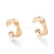 Brass Cuff Earrings, X Shape, Golden, 11x10.5x4.5mm, Inner Diameter: 9.5mm(EJEW-I249-20G)