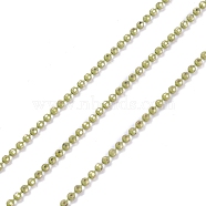 Spray Painted Brass Faceted Ball Chains, Soldered, with Spool, Round, Olive, 1.5mm(CHC-K011-35X)