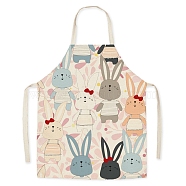 Easter Theme Flax Sleeveless Apron, with Double Shoulder Belt, Colorful, 700x600mm(PW-WG92721-09)