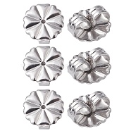 304 Stainless Steel Friction Ear Nuts, Flower, Stainless Steel Color, 10x10.5x4.5mm, Hole: 1mm(STAS-YW0001-69P)