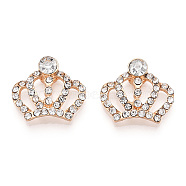 Alloy Crystal Rhinestone Cabochons, Cadmium Free & Lead Free, Crown, Light Gold, 18.5x21x5mm(ALRI-WH0002-34LG)