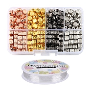 DIY Letter Beads Bracelet Making Kit, Including Cube & Flat Round Letter CCB Plastic Beads, Elastic Thread, Mixed Color, Letter Beads: 440~460pcs/set(DIY-YW0004-94)