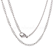 Unisex Casual Style 304 Stainless Steel Curb Chain Necklaces, with Lobster Claw Clasps, Stainless Steel Color, 19.7 inch(50cm)(STAS-O037-54P)